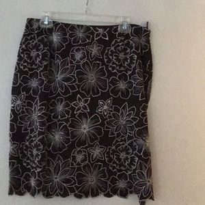 Beautiful embellished brown an white skirt.